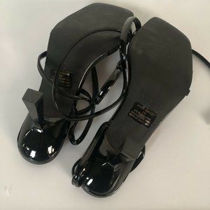 kyrah patent ankle wrap dress sandals